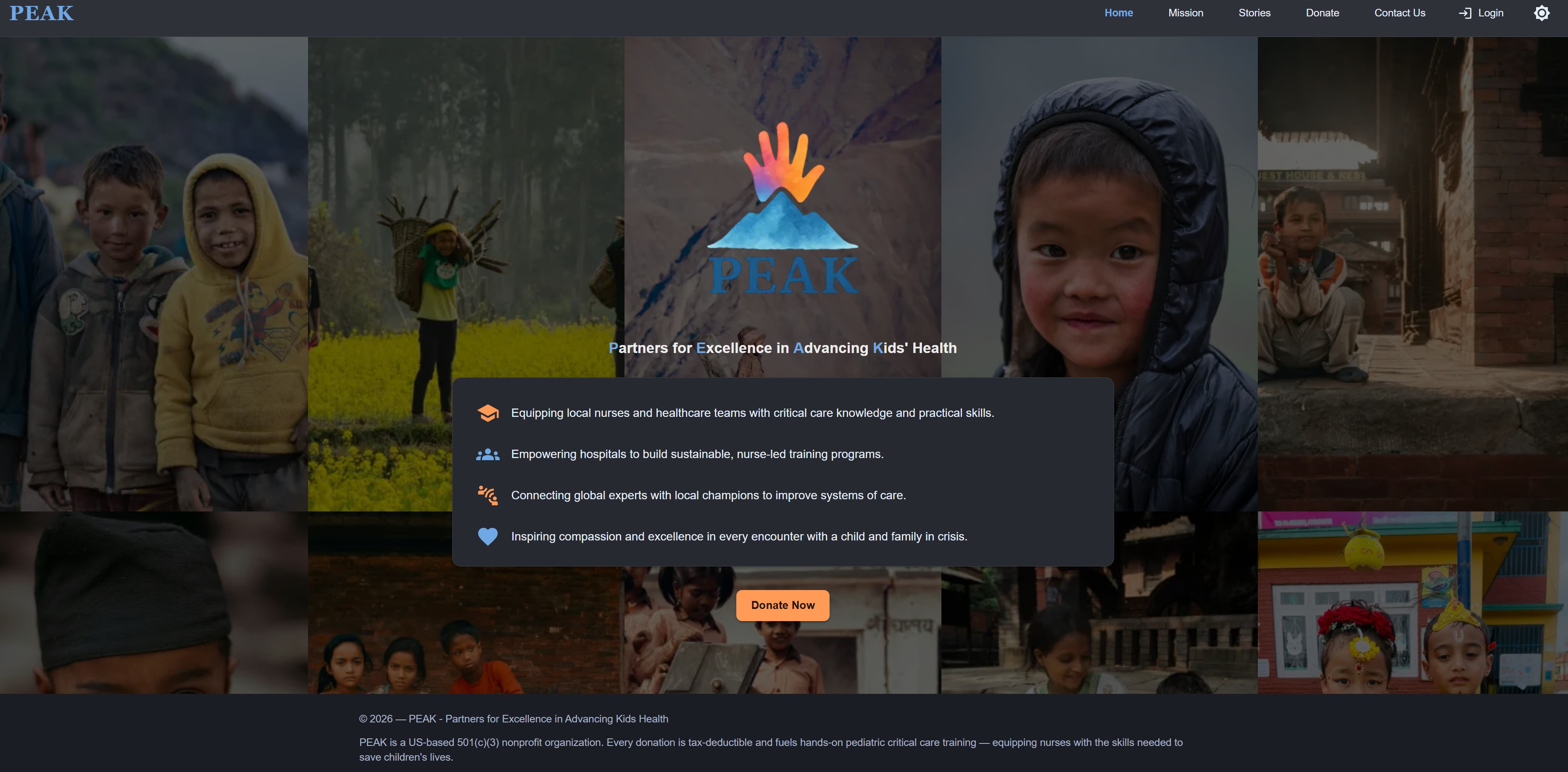 PEAK Health Nepal Homepage